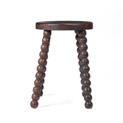 Taburete de madera de mango nogal oscuro 50 cm