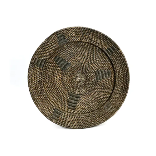Plato decorativo de ratán marrón Ø 60 cm