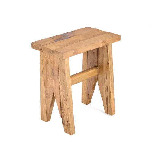 Taburete Siku de madera de teca natural 45 cm