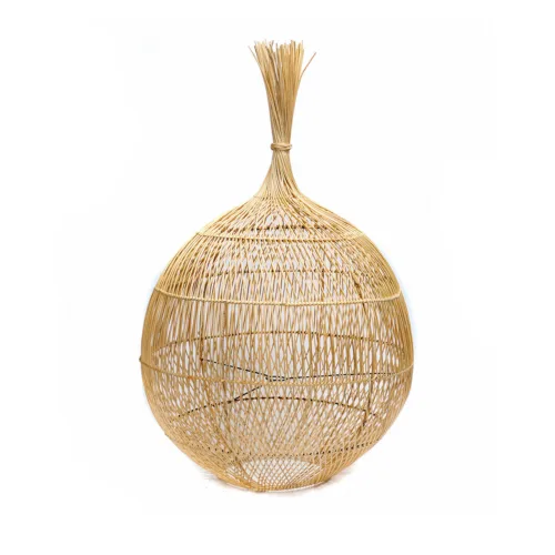 Lámpara de techo y de pie de ratán natural 80 cm