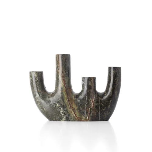 Jarrón de mármol verde 17,5 cm