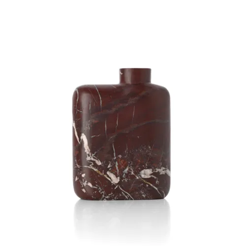 Jarrón de mármol rojo vino 25 cm