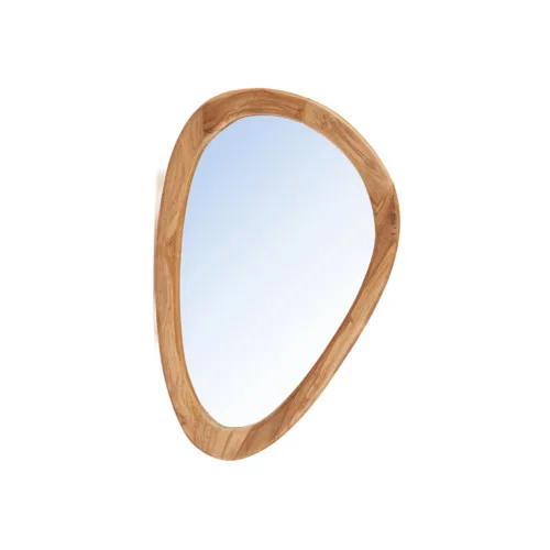 Espejo orgánico de teca natural 80 cm
