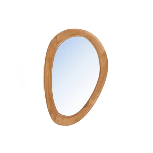 Espejo orgánico de teca natural 60 cm