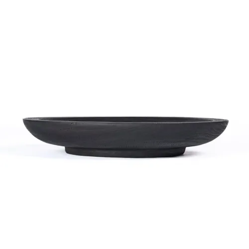 Cuenco decorativo de madera negro 60 cm