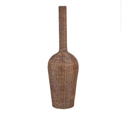 Lámpara de techo ánfora de ratán nogal oscuro 156 cm