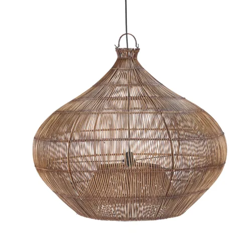 Lámpara de techo de bambú nogal oscuro 80 cm