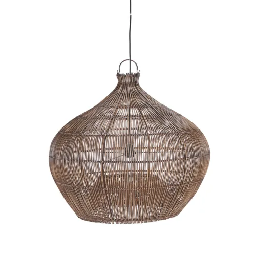 Lámpara de techo de bambú nogal oscuro 70 cm