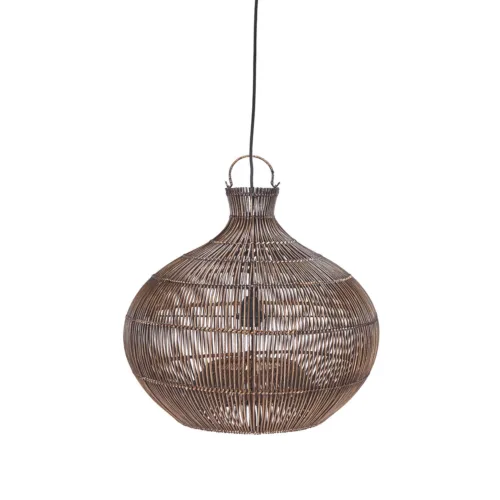 Lámpara de techo de bambú nogal oscuro 48 cm