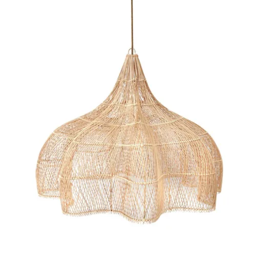 Lámpara de techo de ratán natural 102 cm