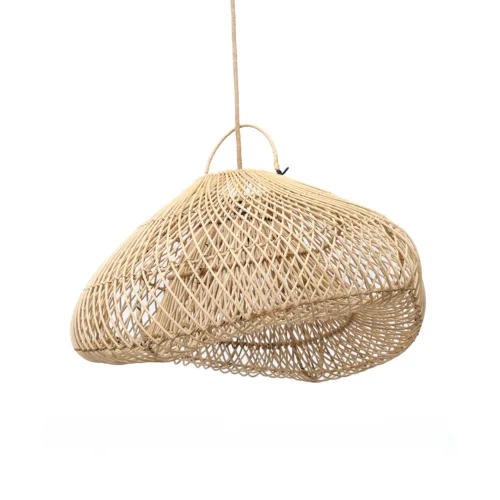 Lámpara de techo con forma de nube de ratán natural 60 cm