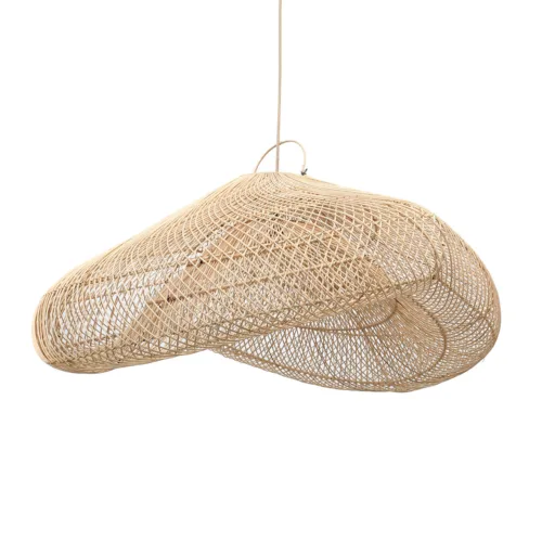 Lámpara de techo de ratán natural 127 cm