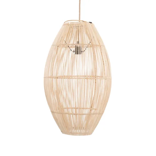 Lámpara de techo ovalada de ratán natural 59 cm