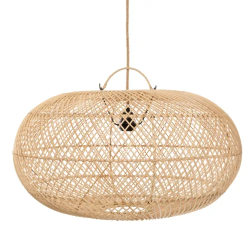 Lámpara de techo redonda de ratán natural Ø 60 cm