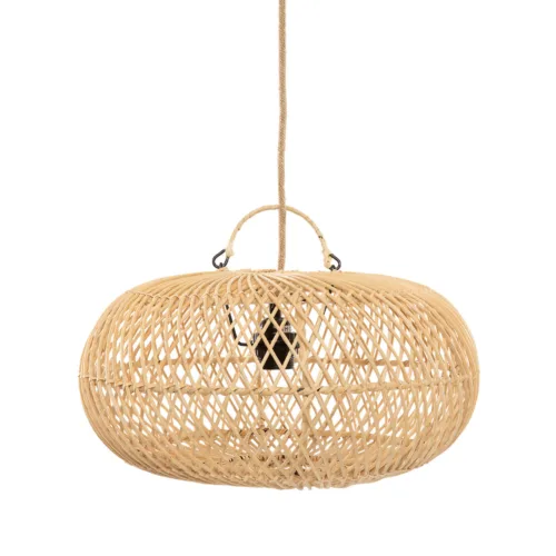 Lámpara de techo redonda de ratán natural Ø 40 cm