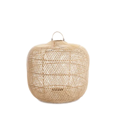 Lámpara de techo redonda de ratán natural Ø 48 cm Batu