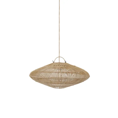 Lámpara de techo Macaron de ratán natural 75 cm