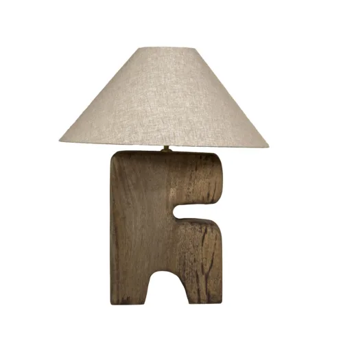 Lámpara de mesa de madera marrón talla L 55 cm