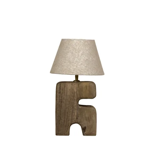 Lámpara de mesa de madera marrón talla S 25 cm