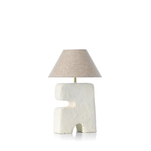 Lámpara de mesa de papel maché blanca talla M 32 cm