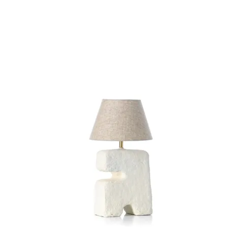 Lámpara de mesa de papel maché blanca talla S 25 cm