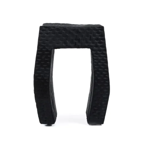 Taburete de madera de suar negro 47 cm