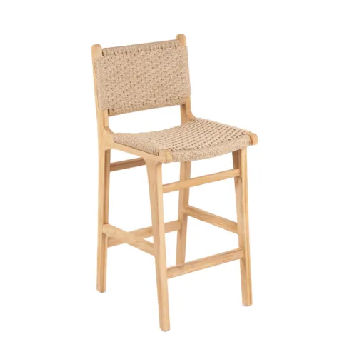 Taburete de bar de madera de teca reciclada 110 cm