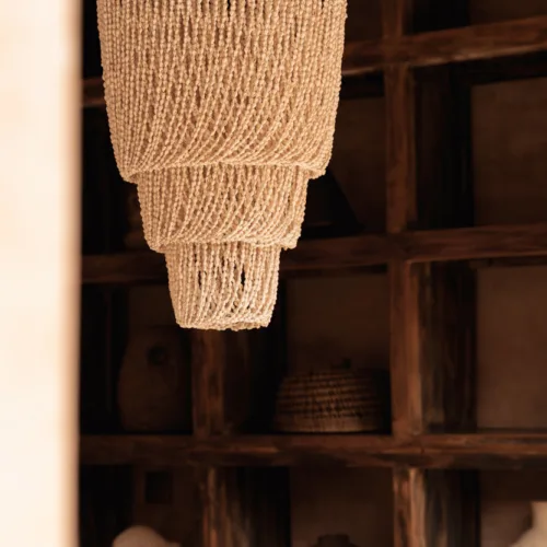 Lámpara de techo de conchas y hierro natural 31 cm
