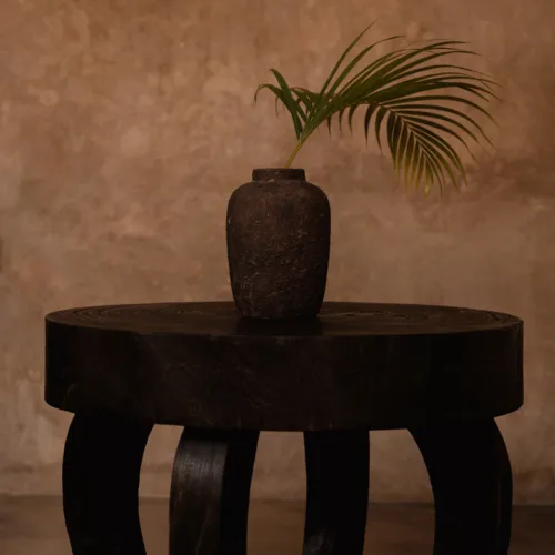 Mesa de centro de madera de mango nogal oscuro