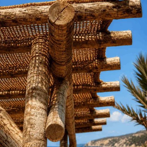 Toldo cuadrado de fibra de coco natural 300x300 cm
