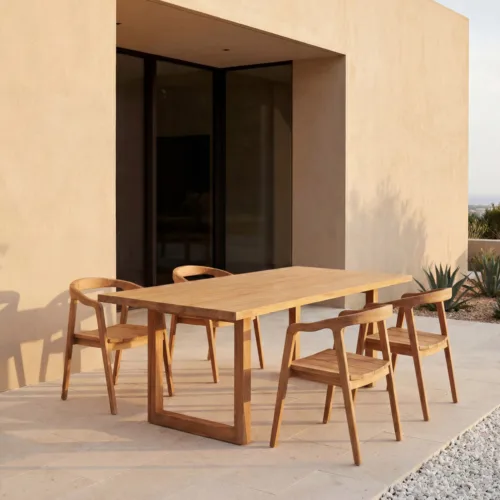 Mesa de comedor de teca para exterior 180 cm