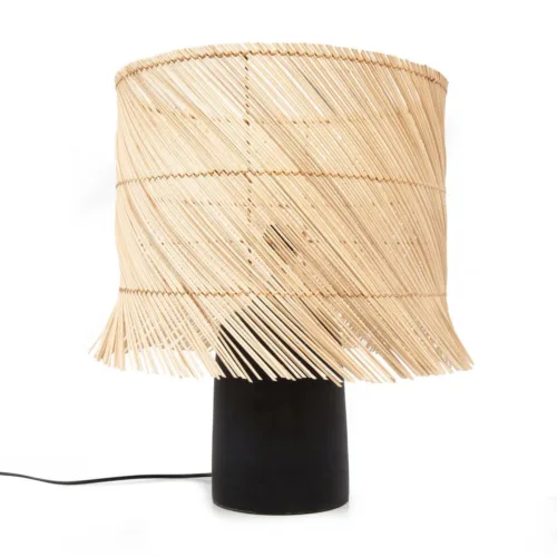 Pantalla de lámpara de mesa de ratán natural 35 cm