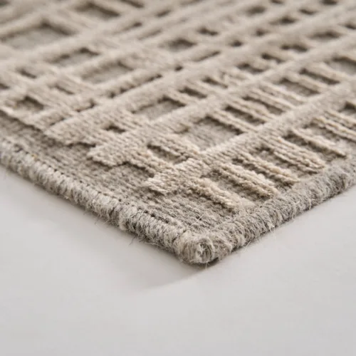 Alfombra de viscosa gris 340x240 cm Abantza