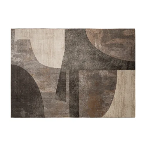Alfombra de poliéster beige estampada 340x240 cm Dora