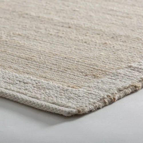 Alfombra de lana y yute crema 300x200 cm Arele