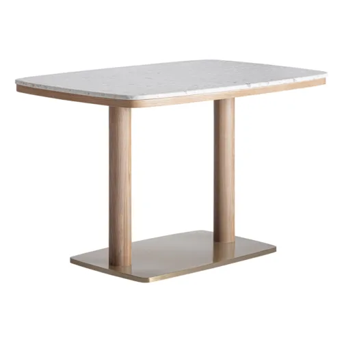 Mesa de bar de terrazo blanco 120x77 cm Alferce