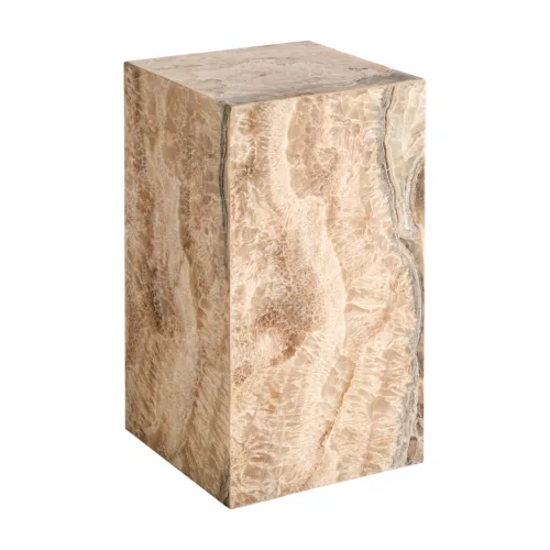 Mesa auxiliar de ónix beige 35x60 cm Catheka