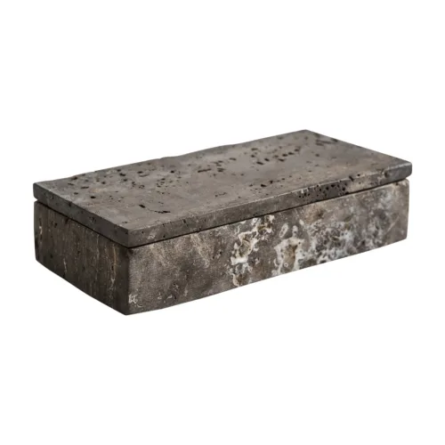 Caja decorativa de travertino marrón 20x10 cm Avrig