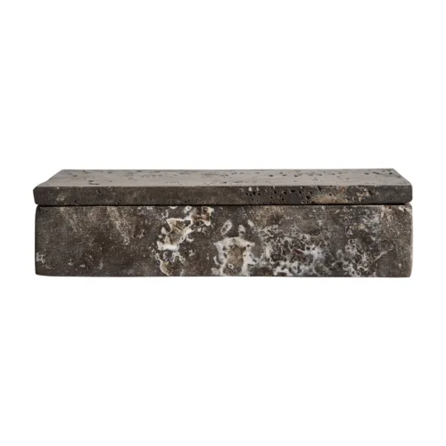 Caja decorativa de travertino marrón 20x10 cm Avrig