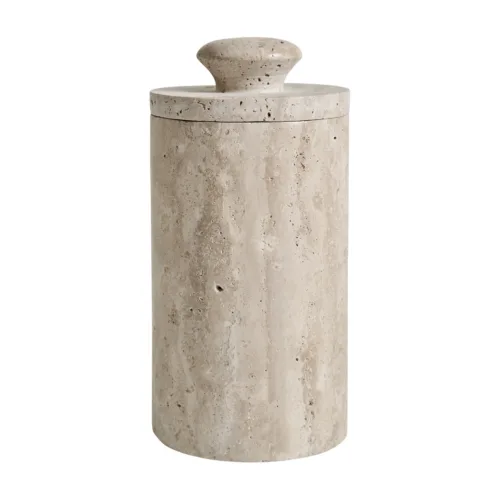 Caja decorativa de travertino crema 10x21 cm Motrus