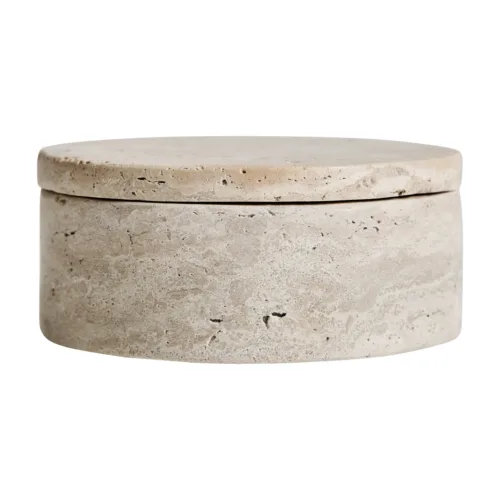 Caja decorativa de travertino crema Motrus