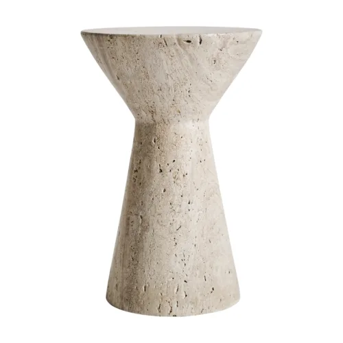 Mesa auxiliar de travertino crema 20x30 cm Motrus