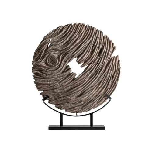Escultura de pie de madera de suar 80x95 cm Ramesh