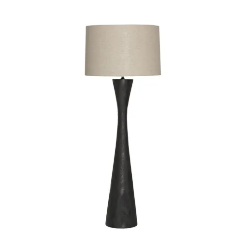 Lámpara de pie de madera negra 50x132 cm Blanzac