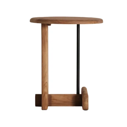 Mesa auxiliar de madera y hierro 46x56 cm Diusse
