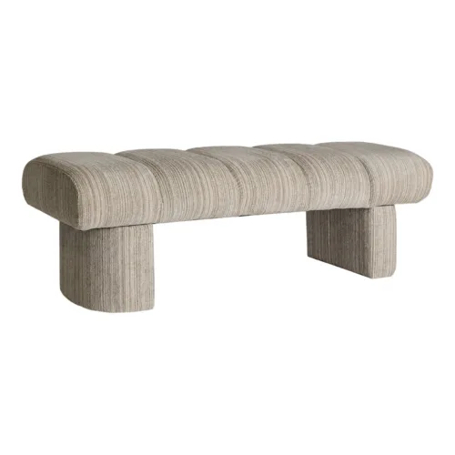 Pie de cama tapizado gris 127x45 cm Meiz