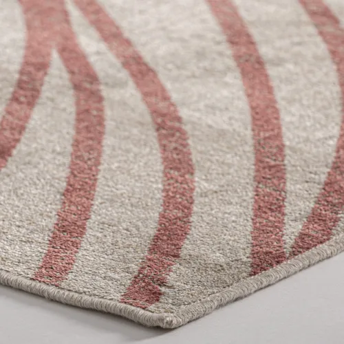 Alfombra de viscosa beige y teja 345x235 cm Izel