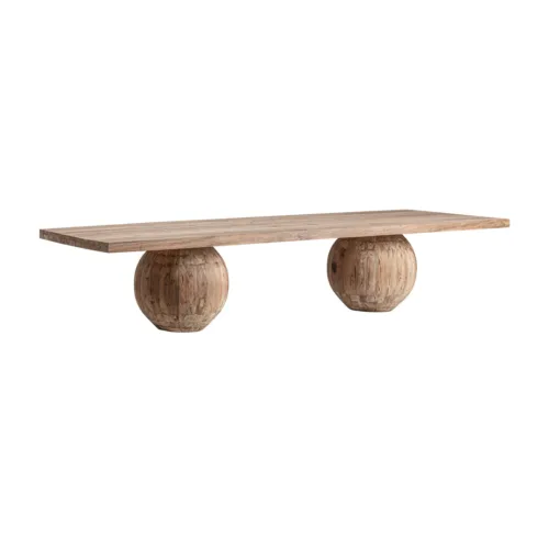 Mesa de comedor de madera de teka reciclada 400x130 cm Erloy