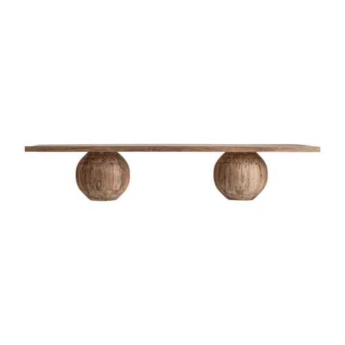 Mesa de comedor de madera de teka reciclada 400x130 cm Erloy