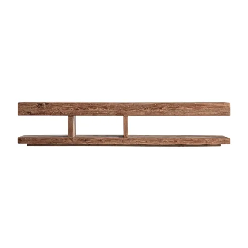 Mueble de TV de madera de teka reciclada 250x50 cm Sukt